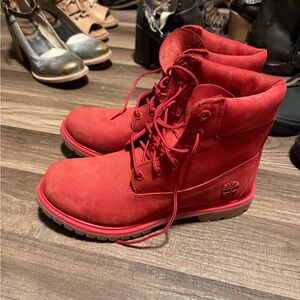 Timberland Women's Bold Red Combat Boots